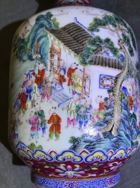 An imperial Chinese famille rose 'dragon boat festival' vase, Jiaqing mark and of the period